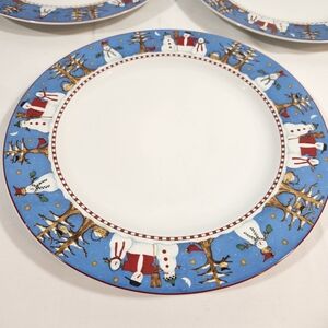 Set Of 3 Sakura Debbie Mumm Snowman Dinner Plate 10.5"